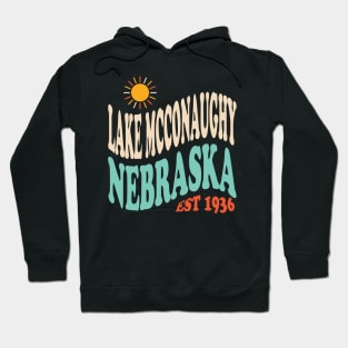 Lake McConaughy Nebraska Retro Typography Hoodie